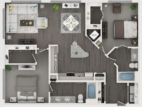 a 2132 sq ft apartment with roommates